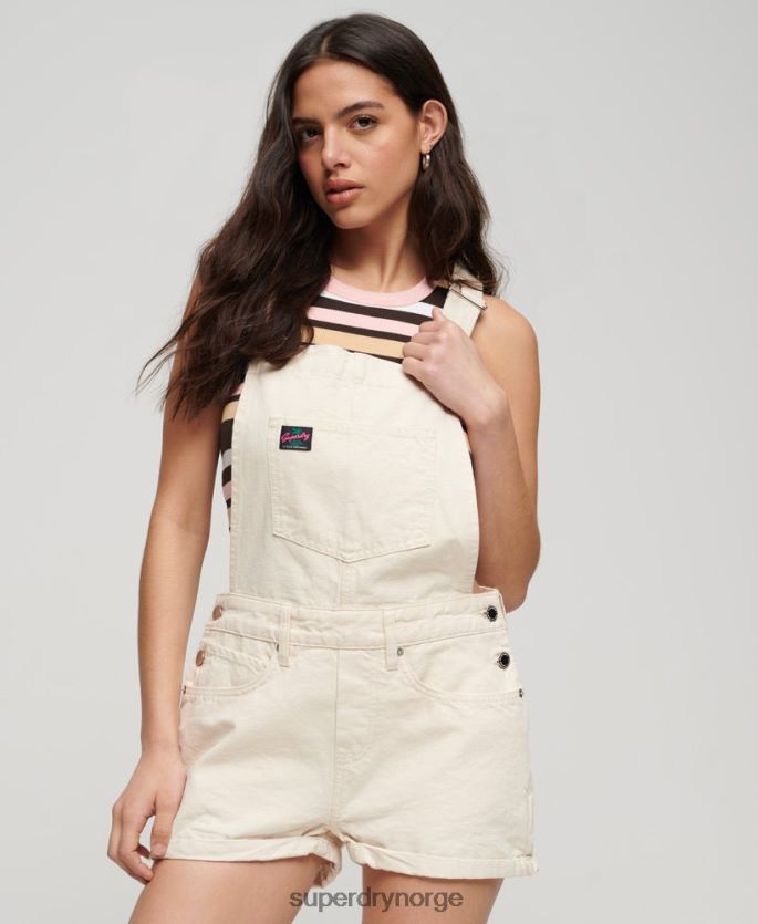 Superdry krem klær 86P46D2473 organisk bomull vintage lerret korte garnbukser kvinner