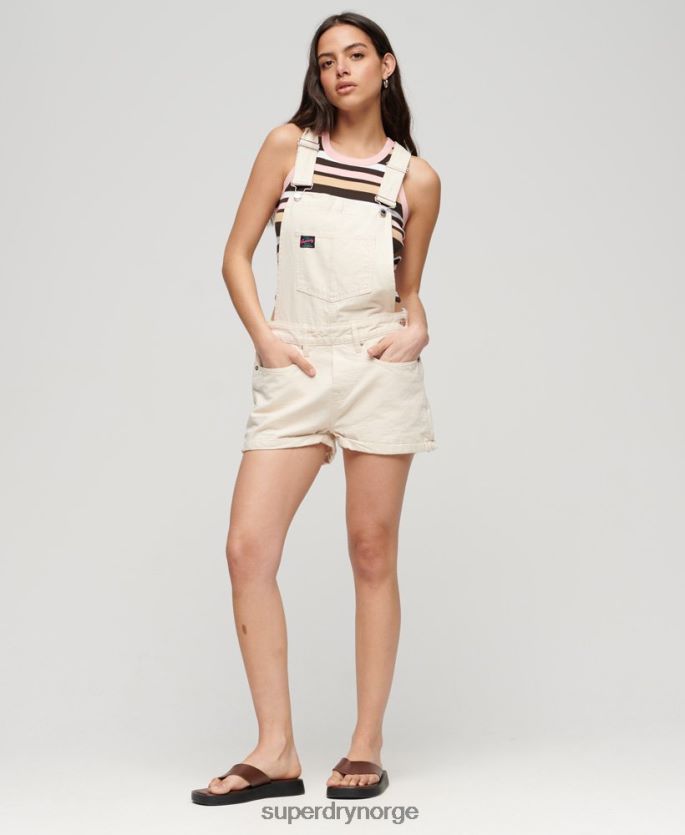 Superdry krem klær 86P46D2473 organisk bomull vintage lerret korte garnbukser kvinner