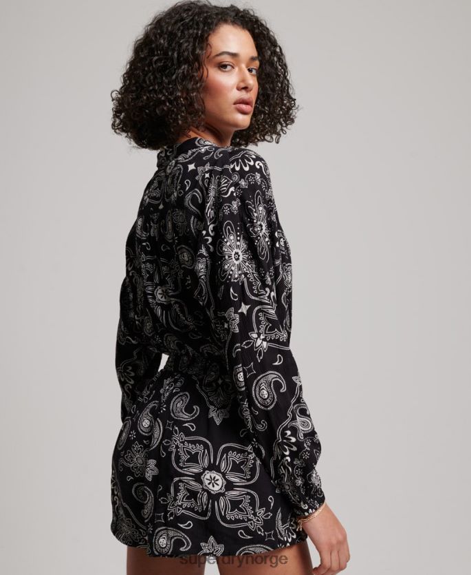 Superdry svart klær 86P46D4093 vintage strand lekedress kvinner
