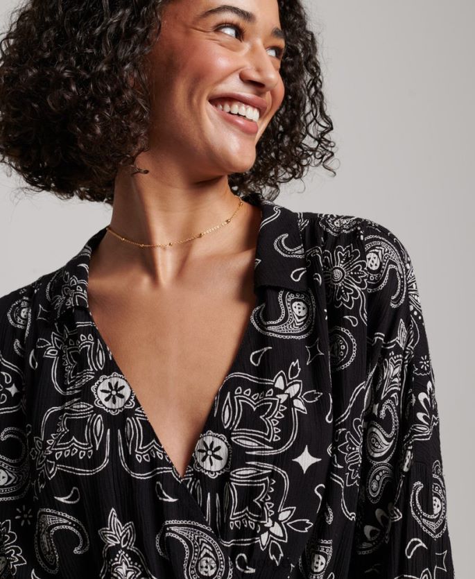 Superdry svart klær 86P46D4093 vintage strand lekedress kvinner