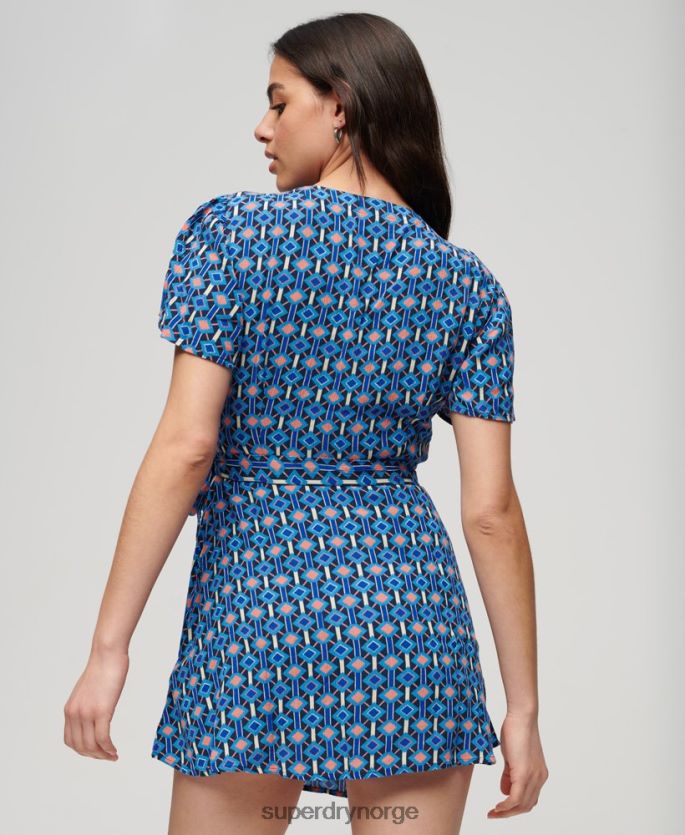 Superdry blå klær 86P46D1966 vintage minikjole kvinner