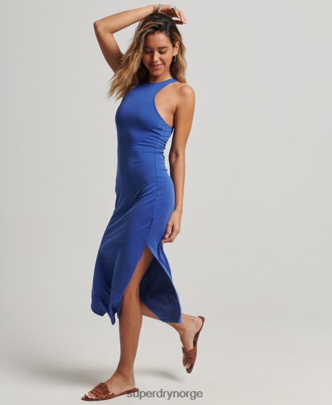 Superdry blå klær 86P46D2361 jersey racer kjole kvinner