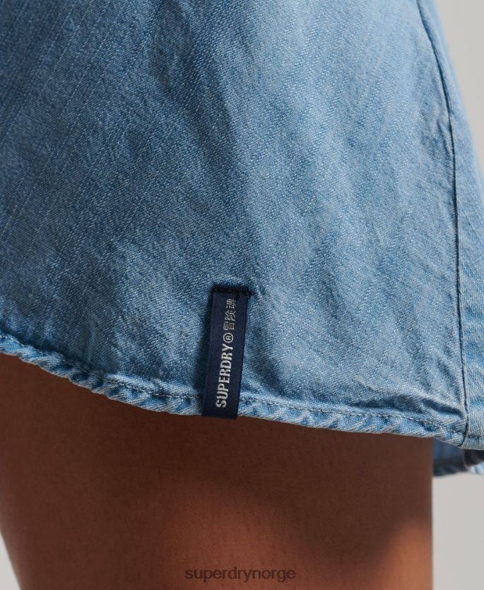 Superdry blå klær 86P46D2546 vintage minikjole kvinner