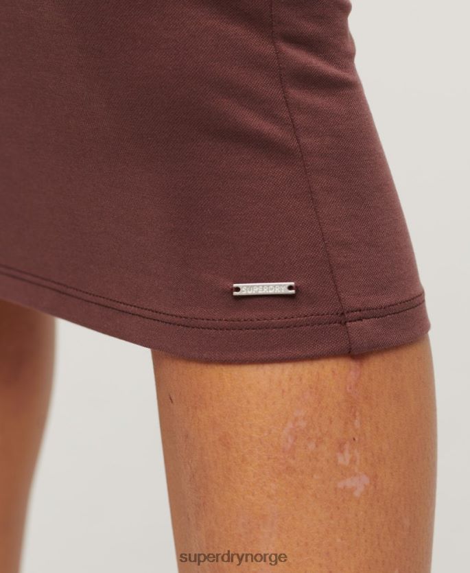 Superdry brun klær 86P46D2391 t-rygg midikjole i jersey kvinner