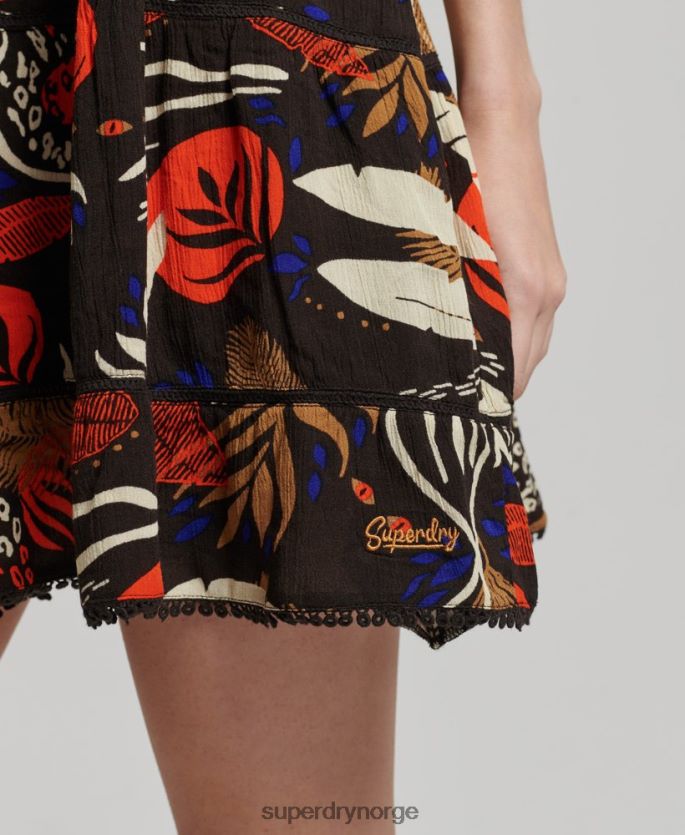 Superdry brun klær 86P46D2504 mini strand cami kjole kvinner