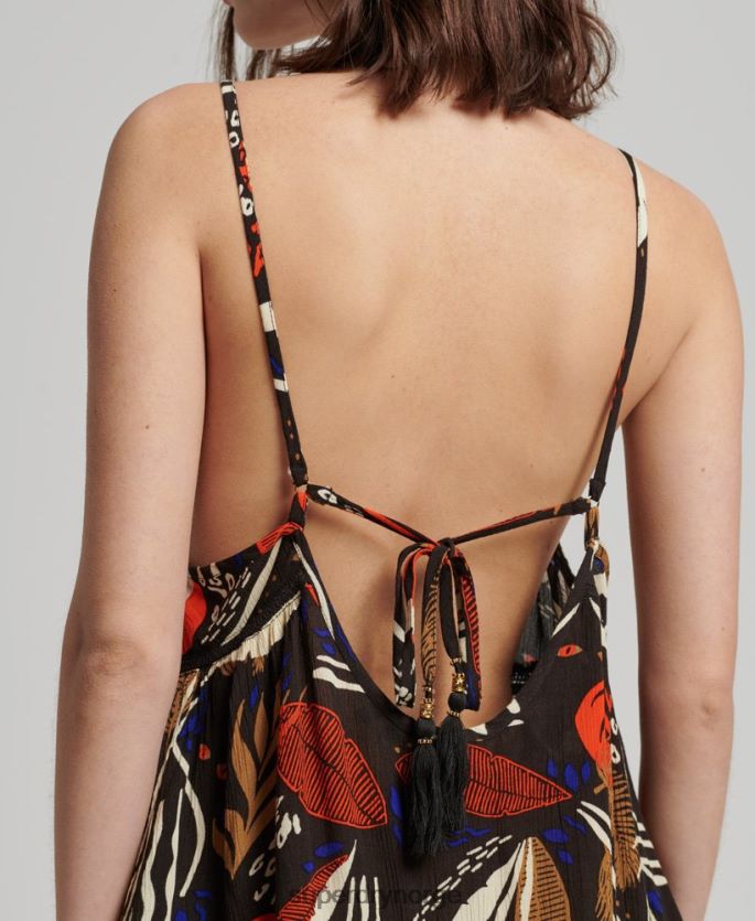 Superdry brun klær 86P46D2504 mini strand cami kjole kvinner