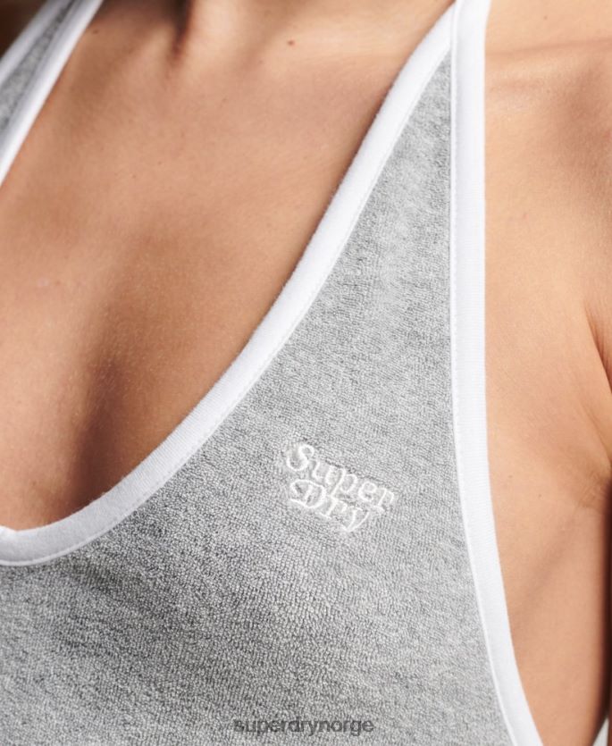 Superdry grå klær 86P46D2222 vintage kjole med halterhals kvinner
