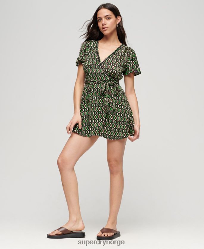 Superdry grønn klær 86P46D2005 vintage minikjole kvinner