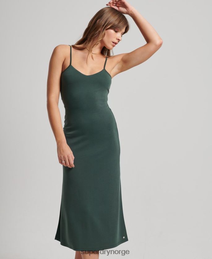 Superdry grønn klær 86P46D2355 jersey kjole med åpen rygg kvinner