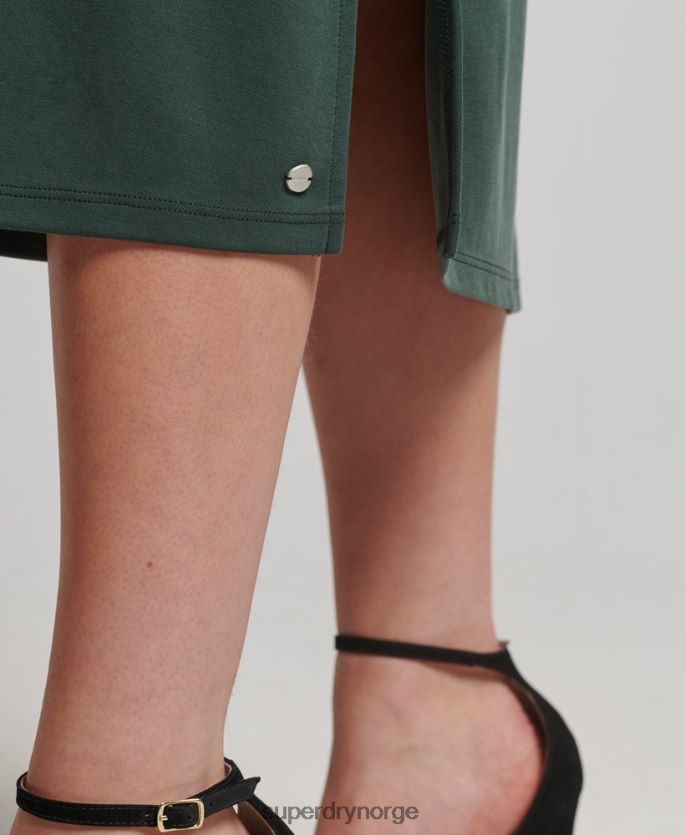 Superdry grønn klær 86P46D2355 jersey kjole med åpen rygg kvinner