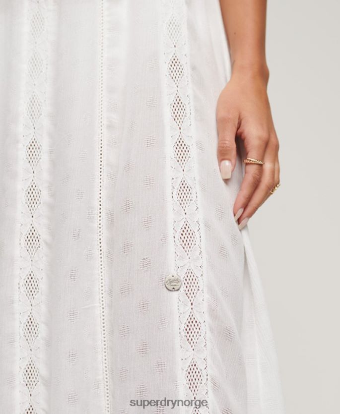 Superdry hvit klær 86P46D2069 midikjole med halter hals kvinner