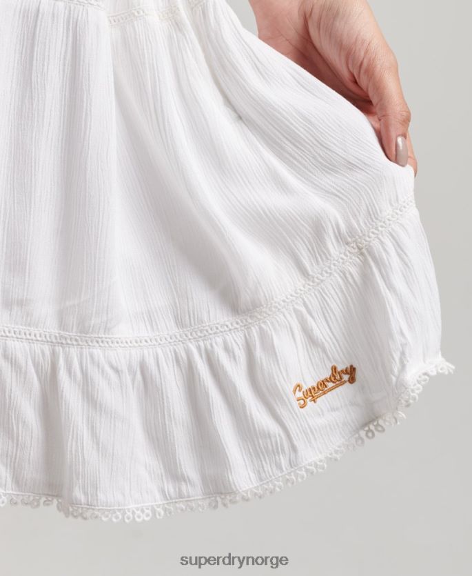 Superdry hvit klær 86P46D2413 mini strand cami kjole kvinner
