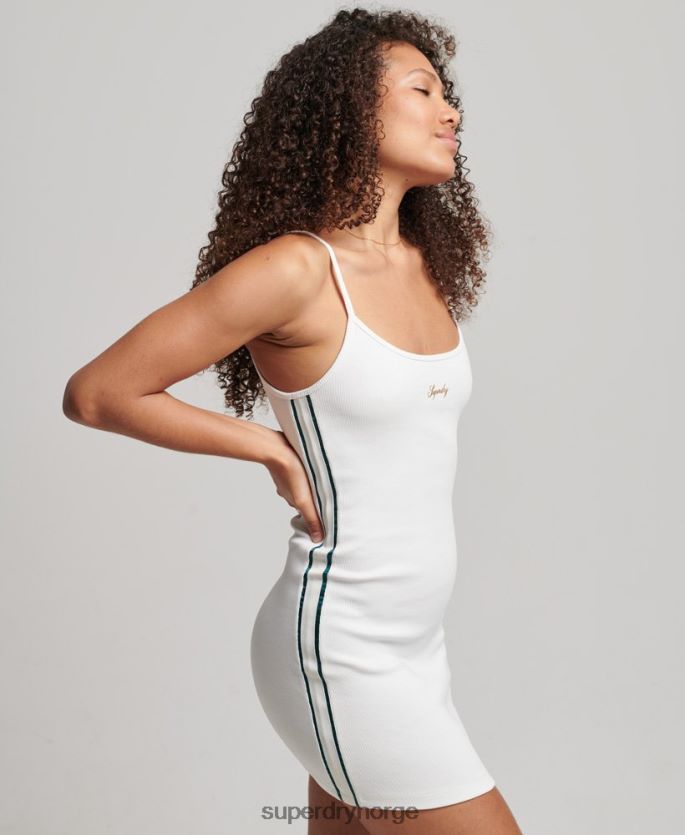 Superdry hvit klær 86P46D2458 s strappy kjole med logo kvinner
