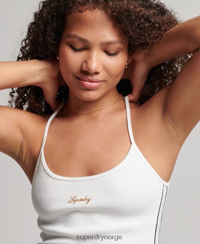 Superdry hvit klær 86P46D2458 s strappy kjole med logo kvinner