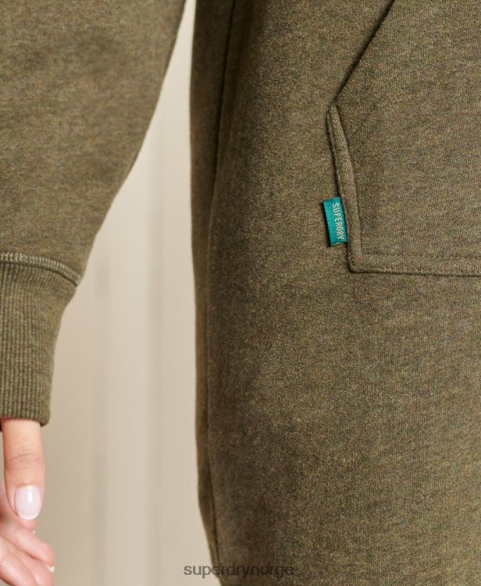 Superdry kaki klær 86P46D2521 vintage logo brodert hettegenser kvinner
