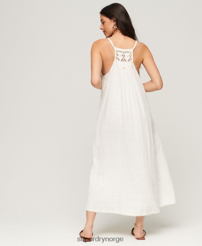Superdry krem klær 86P46D2390 vintage lang grime cami kjole kvinner