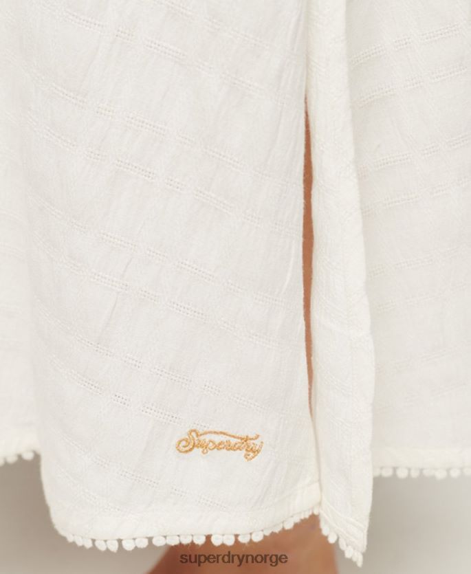 Superdry krem klær 86P46D2390 vintage lang grime cami kjole kvinner