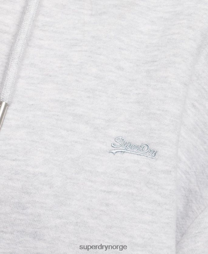 Superdry lysegrå klær 86P46D2461 svettekjole med brodert logo i økologisk bomull kvinner