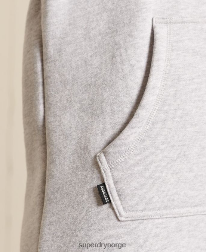 Superdry lysegrå klær 86P46D2487 vintage logo brodert hettegenser kvinner