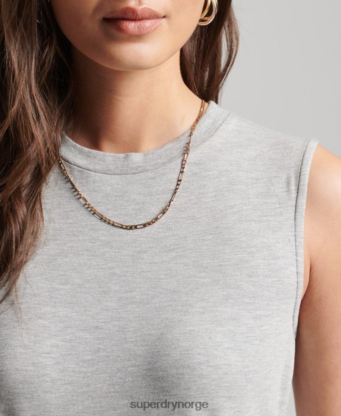 Superdry lysegrå klær 86P46D2526 studios jersey maxi kjole kvinner