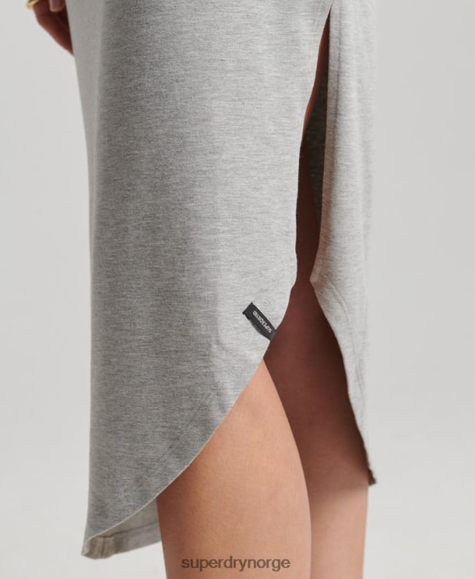 Superdry lysegrå klær 86P46D2526 studios jersey maxi kjole kvinner