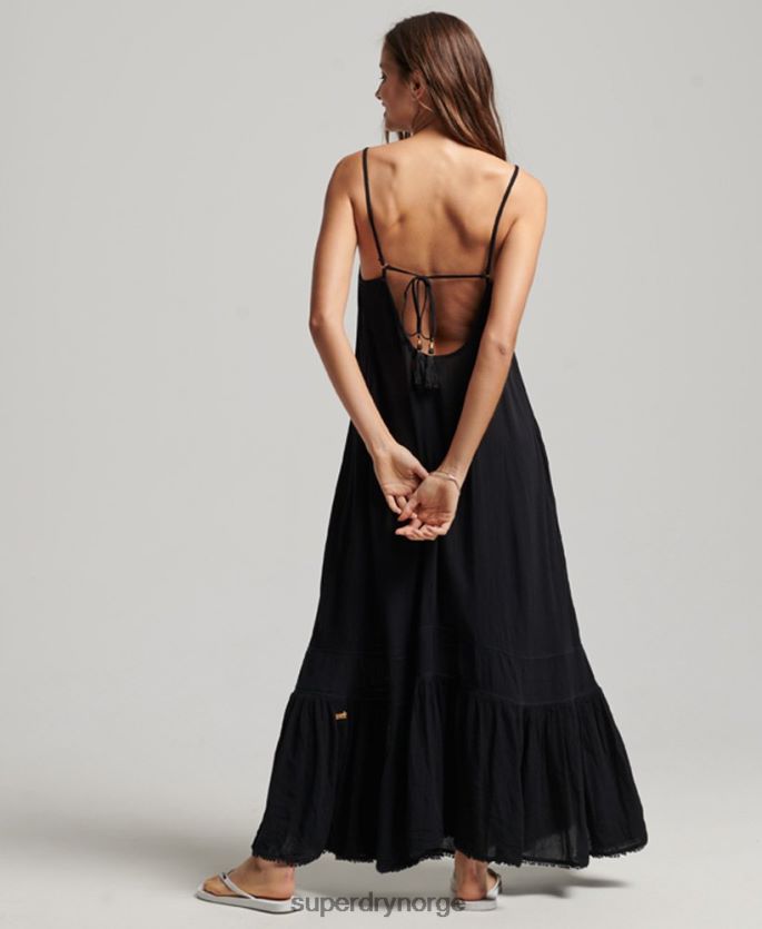 Superdry mørk grå klær 86P46D2366 lang cami kjole kvinner