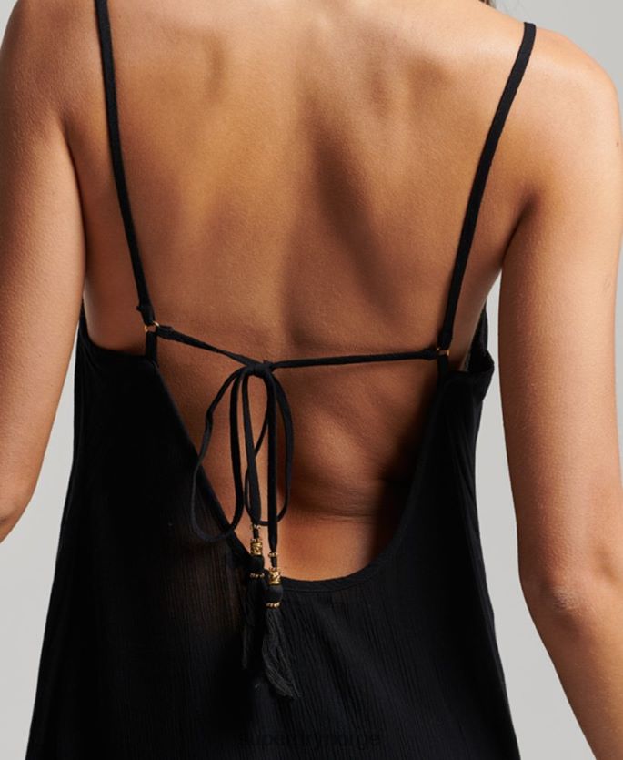 Superdry mørk grå klær 86P46D2366 lang cami kjole kvinner