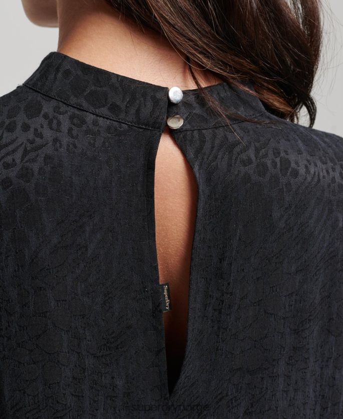 Superdry mørk grå klær 86P46D6720 lagdelt kortermet minikjole kvinner