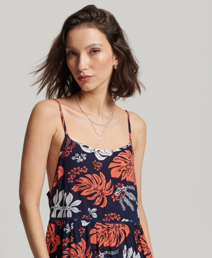 Superdry marinen klær 86P46D2417 mini strand cami kjole kvinner