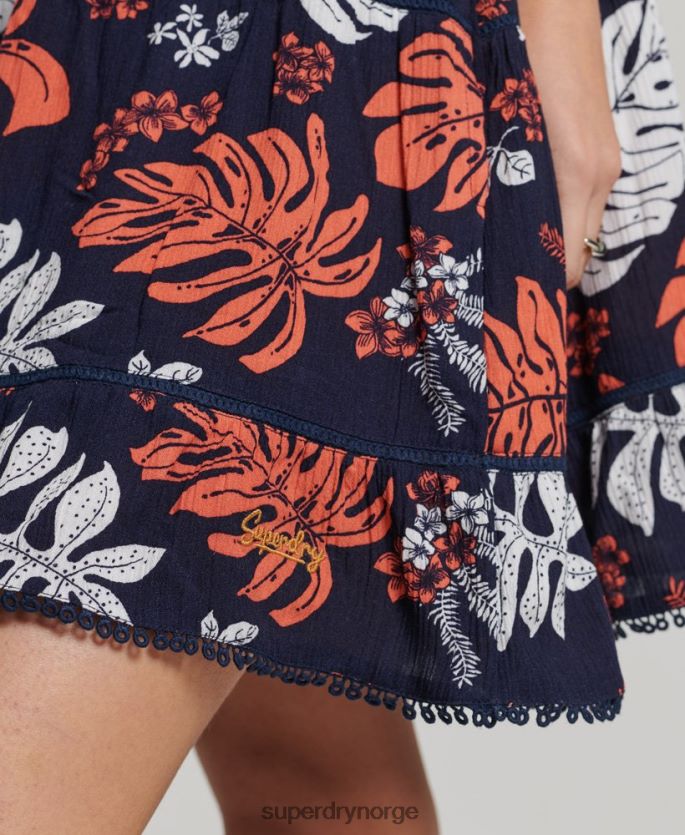 Superdry marinen klær 86P46D2417 mini strand cami kjole kvinner