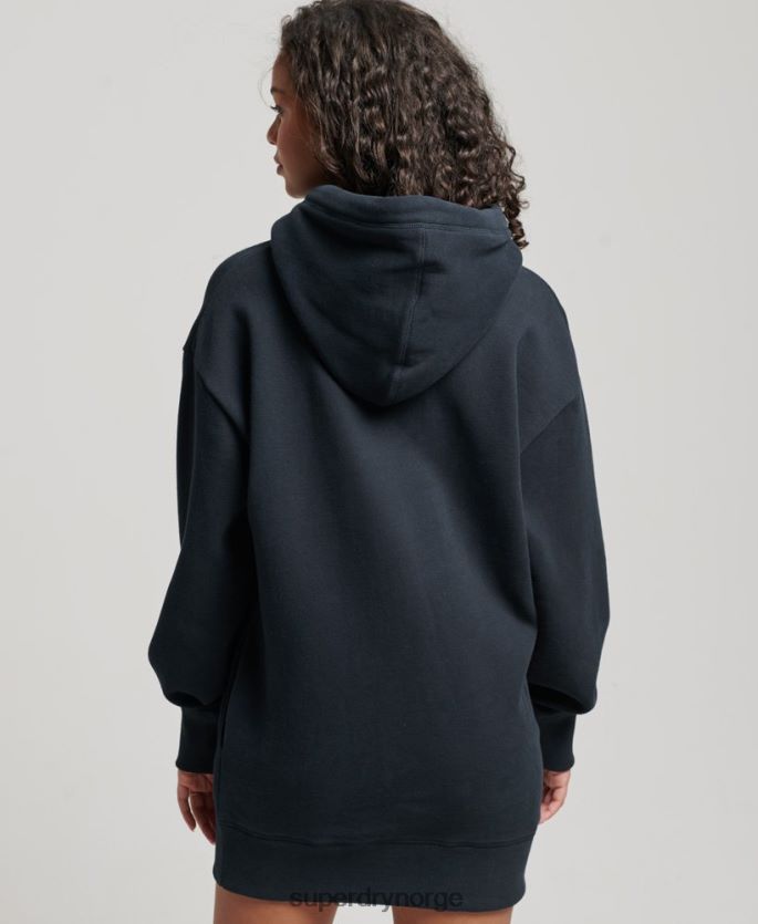 Superdry marinen klær 86P46D2432 vintage logobrodert svettekjole kvinner