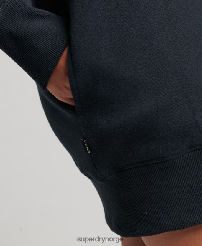 Superdry marinen klær 86P46D2432 vintage logobrodert svettekjole kvinner