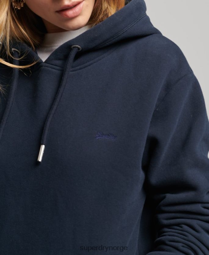 Superdry marinen klær 86P46D2515 vintage logo hettegenser i økologisk bomull kvinner