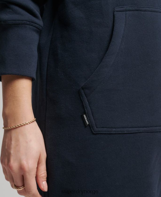 Superdry marinen klær 86P46D2515 vintage logo hettegenser i økologisk bomull kvinner