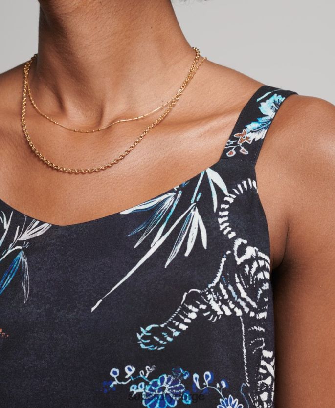 Superdry marinen klær 86P46D2528 studios vevd maxi kjole kvinner