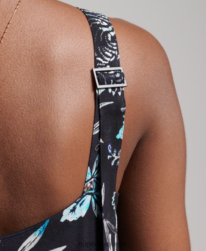 Superdry marinen klær 86P46D2528 studios vevd maxi kjole kvinner