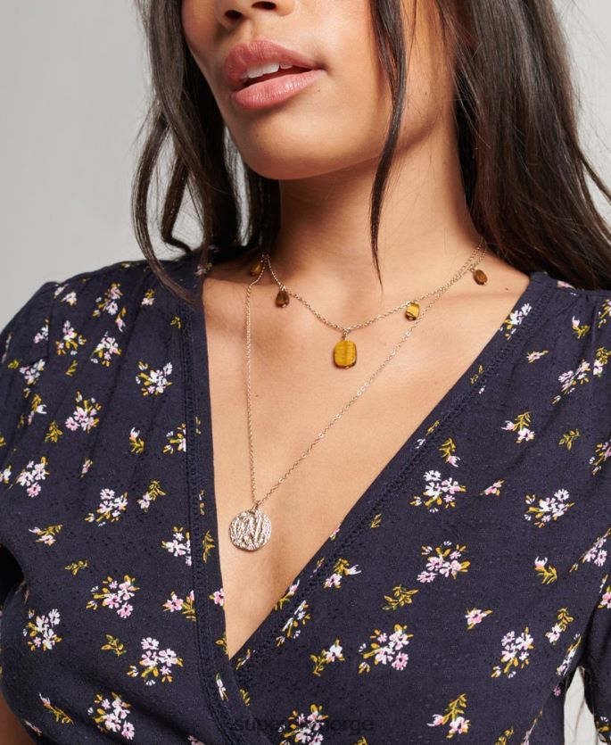 Superdry marinen klær 86P46D2529 vintage minikjole kvinner