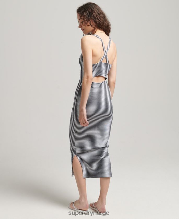Superdry marinen klær 86P46D2538 midikjole med stropp bak kvinner