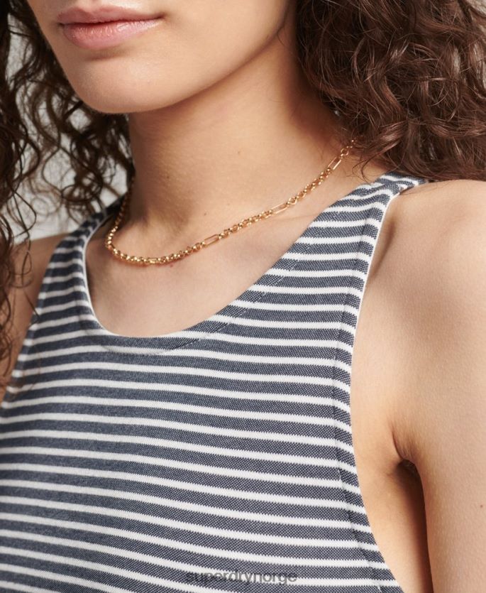 Superdry marinen klær 86P46D2538 midikjole med stropp bak kvinner