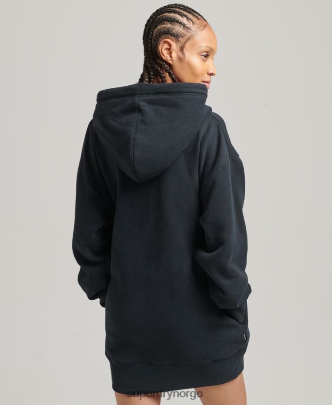 Superdry marinen klær 86P46D6528 svettekjole med brodert logo i økologisk bomull kvinner