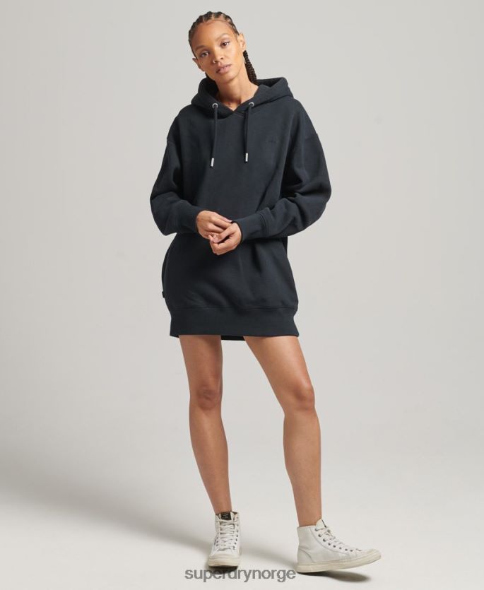 Superdry marinen klær 86P46D6528 svettekjole med brodert logo i økologisk bomull kvinner