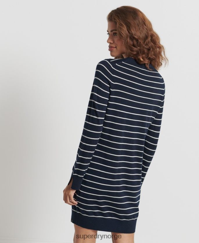 Superdry marinen klær 86P46D6604 studios merino strikket minikjole kvinner