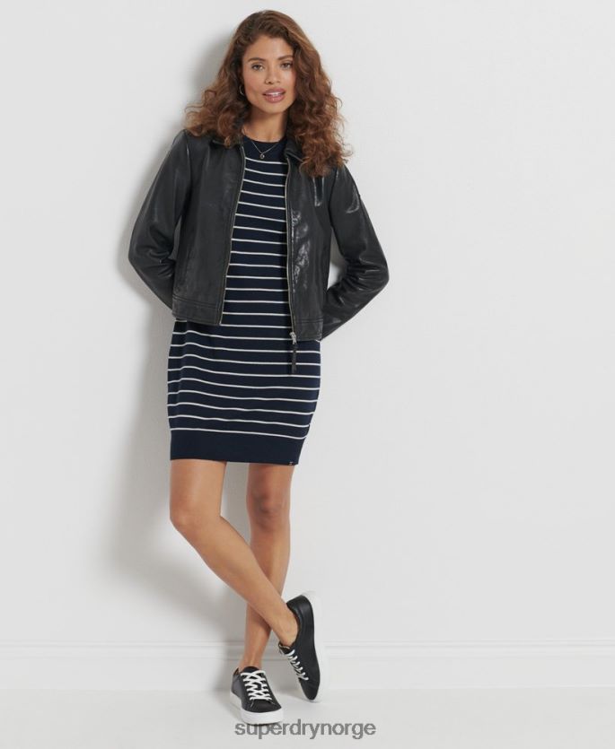 Superdry marinen klær 86P46D6604 studios merino strikket minikjole kvinner