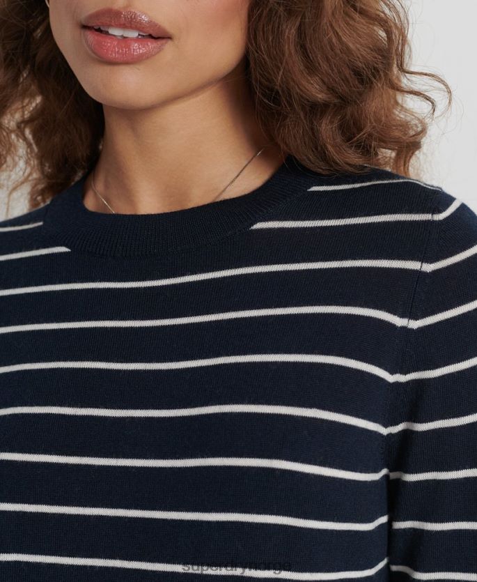 Superdry marinen klær 86P46D6604 studios merino strikket minikjole kvinner