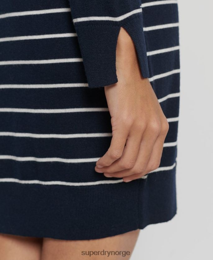 Superdry marinen klær 86P46D6604 studios merino strikket minikjole kvinner