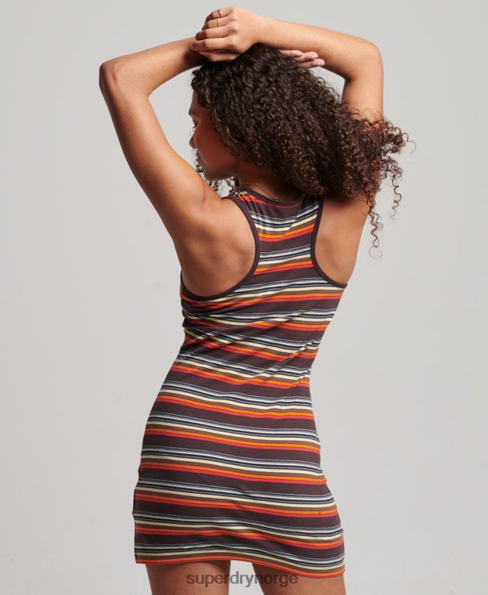 Superdry multi klær 86P46D2406 vintage stripe racer kjole kvinner
