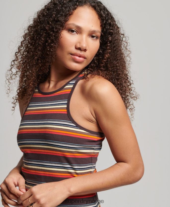 Superdry multi klær 86P46D2406 vintage stripe racer kjole kvinner