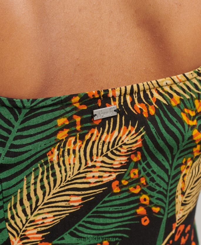 Superdry multi klær 86P46D2490 cami midikjole med trykkknapp kvinner
