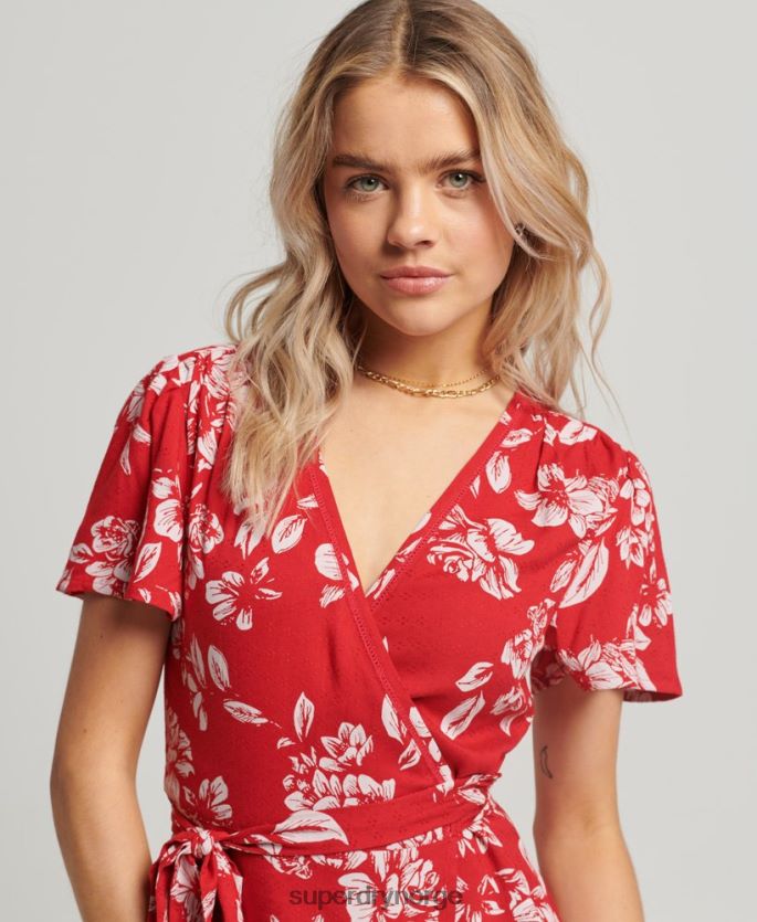 Superdry rød klær 86P46D2373 vintage minikjole kvinner