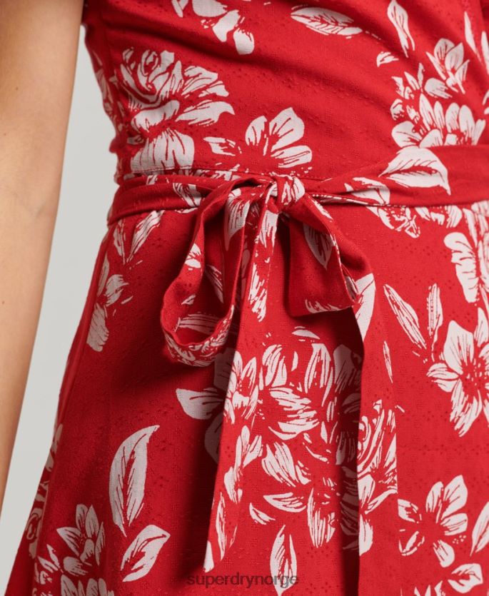 Superdry rød klær 86P46D2373 vintage minikjole kvinner